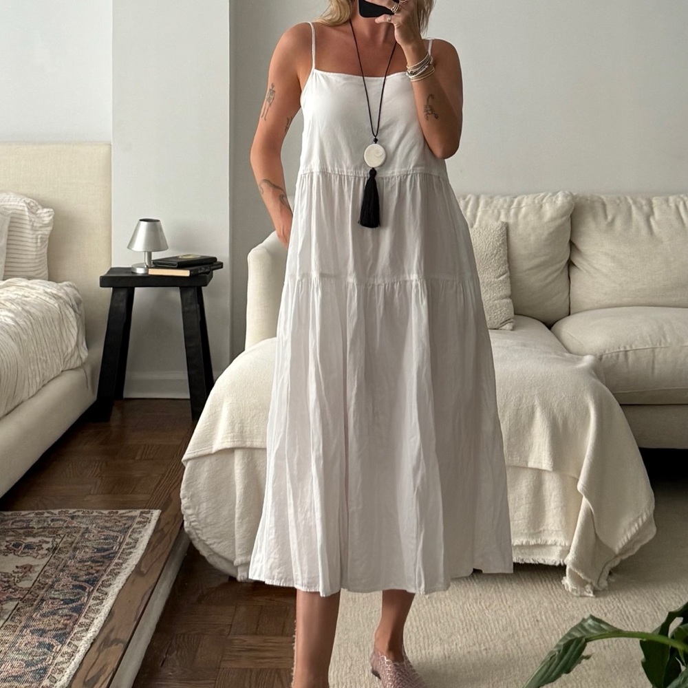 Enza Costa Cotton Tiered Dress